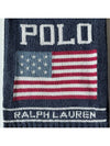 Shawl Men Women Bold Flag Logo Knit Muffler Navy Multi PC1175 411 - POLO RALPH LAUREN - BALAAN 3