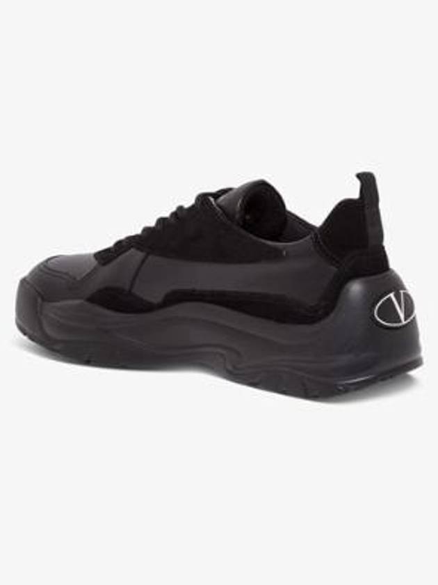 Gumboy Calfskin Low Top Sneakers Black Grey - VALENTINO - BALAAN 4