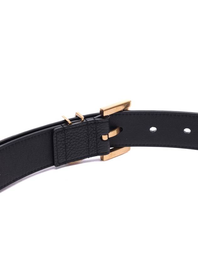 Men's Monogram Grain Leather Belt Gold - SAINT LAURENT - BALAAN 7