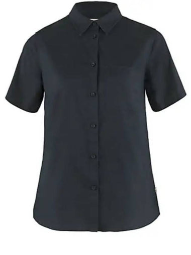 Women's Ovik Travel Short Sleeves Shirt Dark Navy - FJALL RAVEN - BALAAN 1