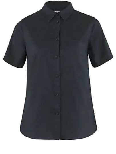 Women's Ovik Travel Short Sleeves Shirt Dark Navy - FJALL RAVEN - BALAAN 2