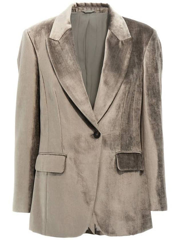 Brunello Cucinelli Single-Breasted Chenille Blazer - BRUNELLO CUCINELLI - BALAAN 1