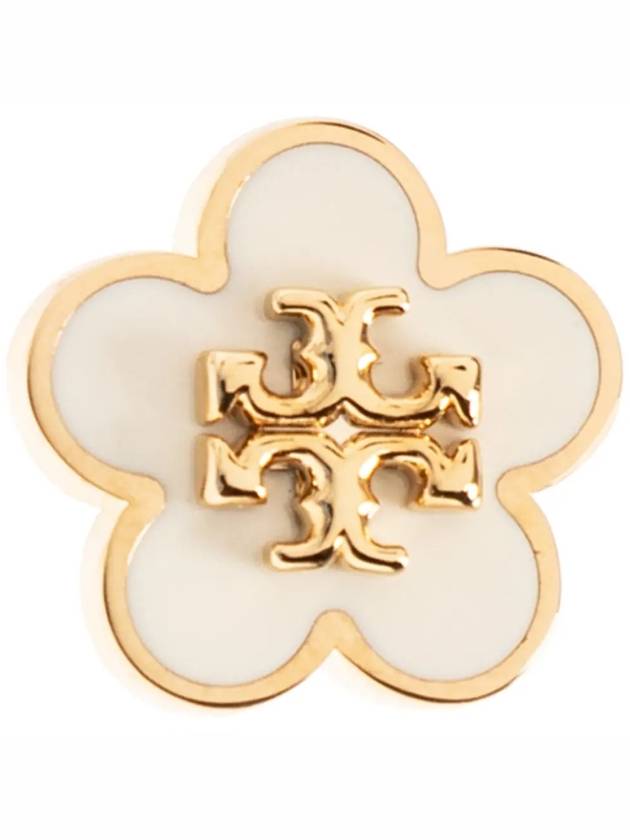 Kira Flower Stud Earrings White Gold - TORY BURCH - BALAAN 5