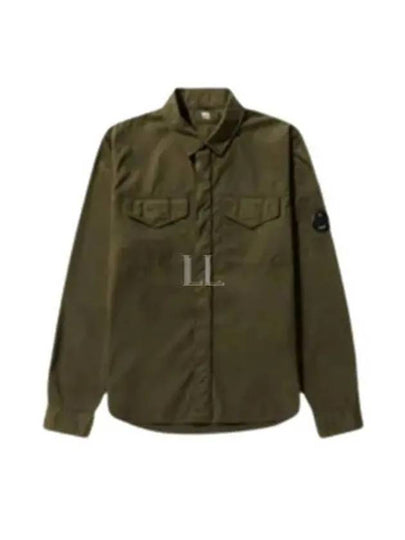 Lens Wappen Gabardine Overshirt Zip Up Jacket Ivy Green - CP COMPANY - BALAAN 2