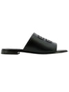 Women's 4G Logo Leather Flat Mule Black - GIVENCHY - BALAAN.