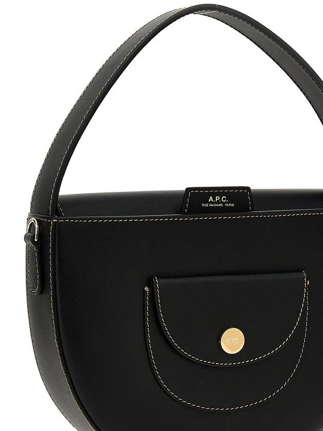 Le Pocket Small Smooth Leather Hobo Cross Bag Black - A.P.C. - BALAAN 4