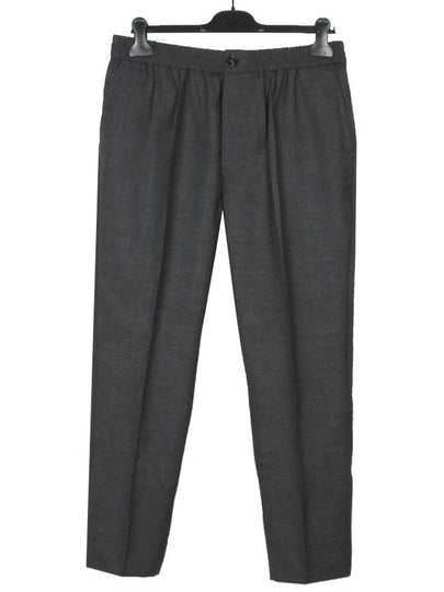 Elasticated Waist Straight Pants Grey - AMI - BALAAN 2