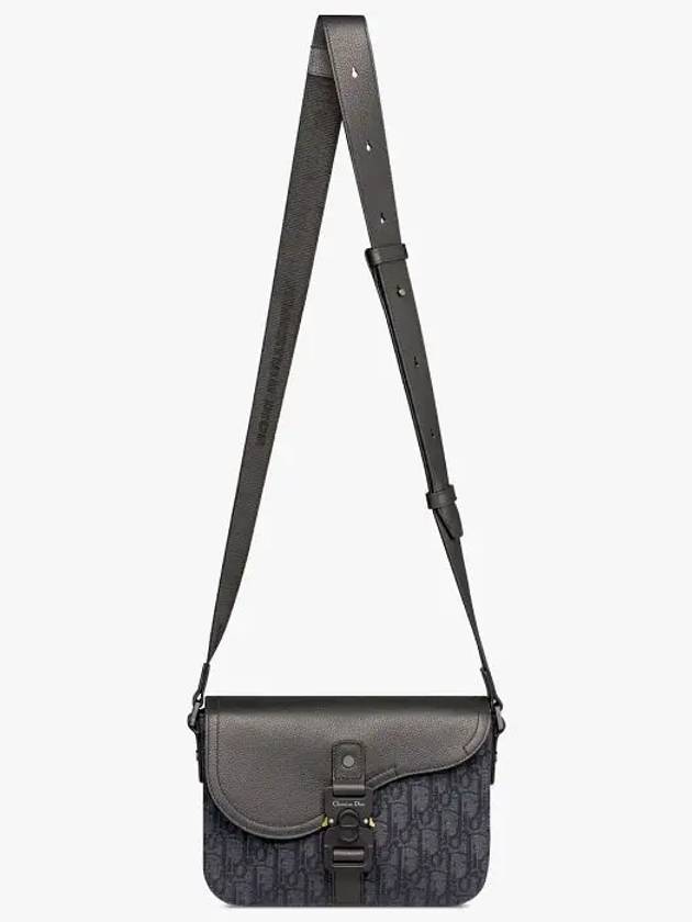 Saddle Small Flap Grained Calfskin Messenger Bag Black - DIOR - BALAAN 5