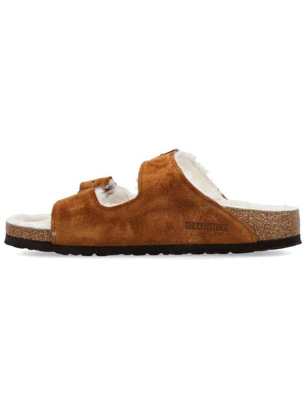 Arizona Shearling Suede Slippers Mink - BIRKENSTOCK - BALAAN 4