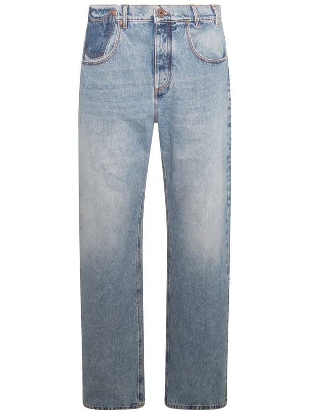 23 fw CONTRASTEFFECT DENIM STRAIGTH FIT JEANS BH1ML062DD65SHY B0650302371 - BALMAIN - BALAAN 3