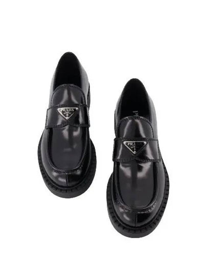 Brushed Leather Loafers Black - PRADA - BALAAN 2