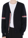 Milan Stitch V neck Cardigan Navy MKC 310A Y3007 415 - THOM BROWNE - BALAAN 3