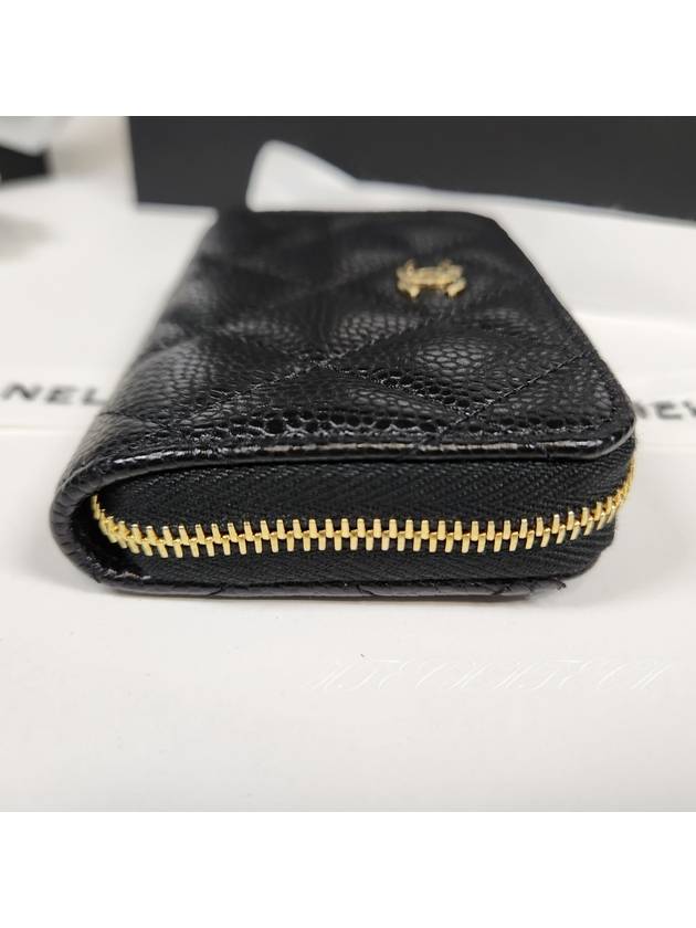 Classic Zipped Coin Purse Grained Calfskin & Gold Black - CHANEL - BALAAN 8