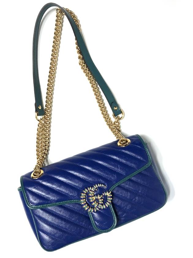 GG Marmont Small Cross Bag Blue - GUCCI - BALAAN 6