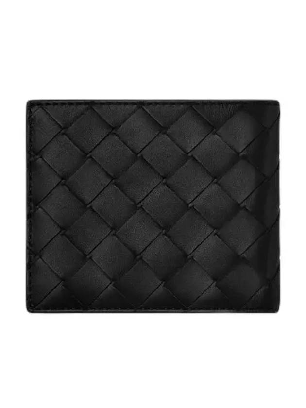 Intrecciato Leather Half Wallet Black - BOTTEGA VENETA - BALAAN 4