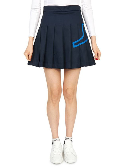 Women's Naomi Pleated Skirt Navy - J.LINDEBERG - BALAAN 2