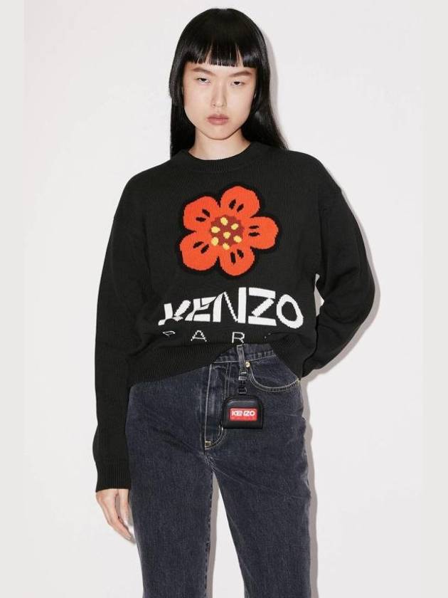 Boke Flower Cotton Sweatshirt Black - KENZO - BALAAN 4