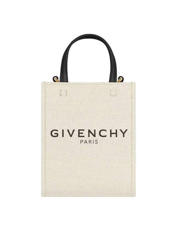 Vertical Mini G Tote Bag Beige Black - GIVENCHY - BALAAN 1