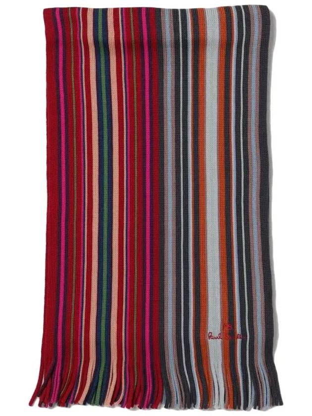 Spectrum Stripe Muffler Burgundy - PAUL SMITH - BALAAN 4