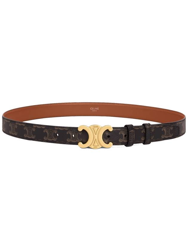 Monogram Triomphe Buckle Medium Leather Belt Tan - CELINE - BALAAN 4