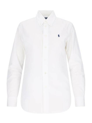 Stretch Slim Fit Long Sleeve Shirt White - POLO RALPH LAUREN - BALAAN 1