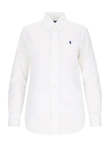 Stretch Slim Fit Long Sleeve Shirt White - POLO RALPH LAUREN - BALAAN 1