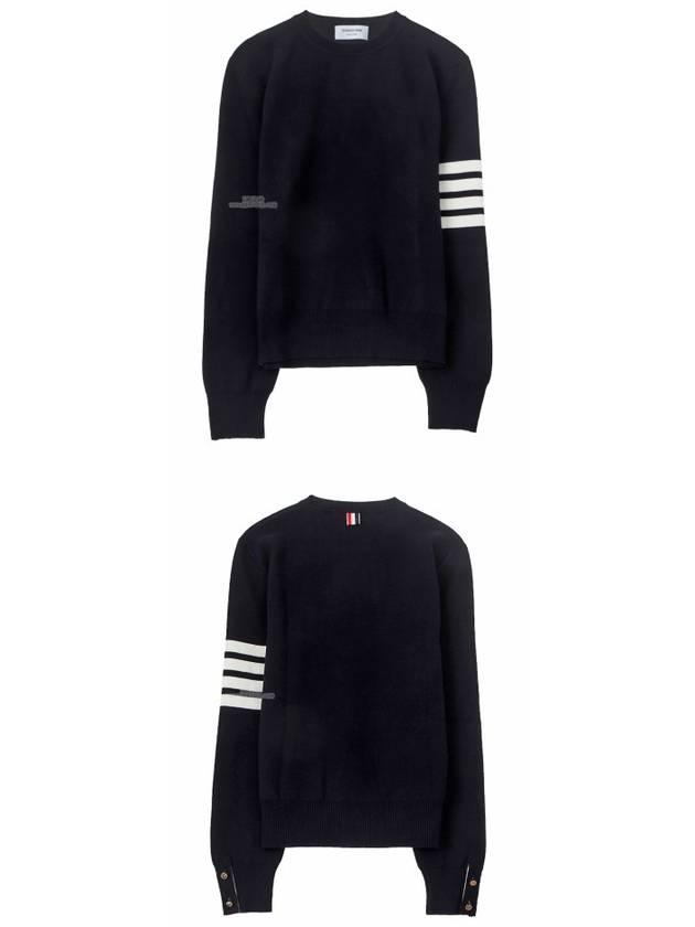 4 Bar Armband Milano Stitch Knit Top Navy - THOM BROWNE - BALAAN 6