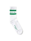 Distressed Finish Green Stripe Logo Socks White - GOLDEN GOOSE - BALAAN.