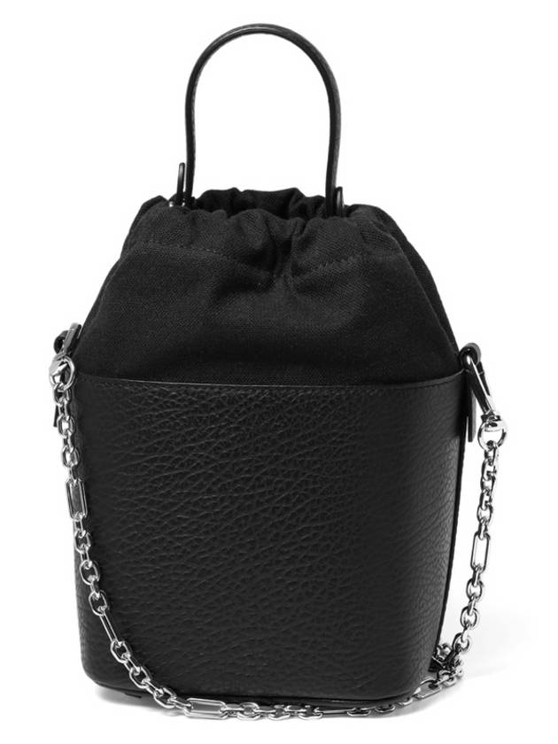 5AC Number Logo Texture Leather Bucket Bag Black - MAISON MARGIELA - BALAAN 3