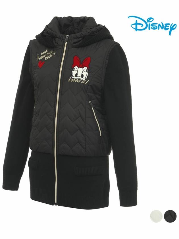 Women s color combination knit padded hooded zip up jumper DL3LJP005 - DISNEY GOLF - BALAAN 2