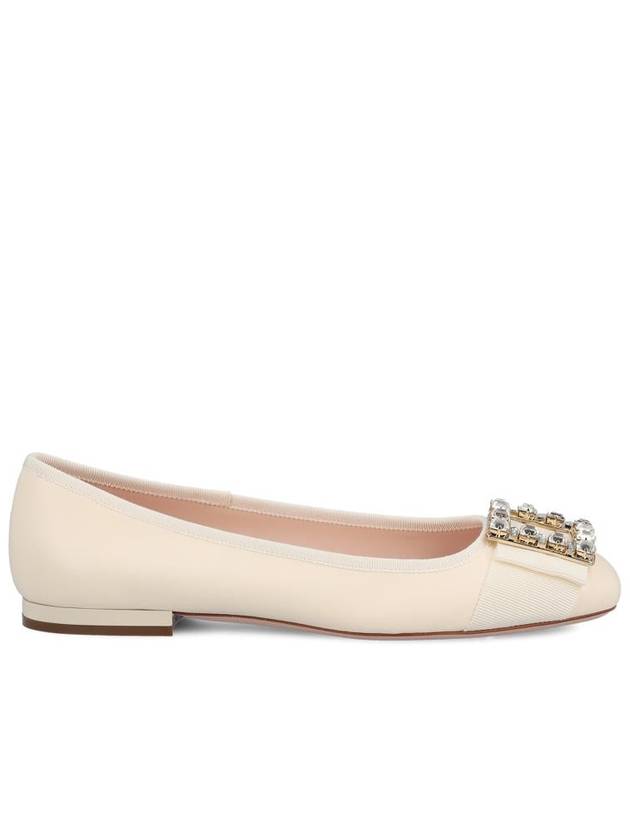 Très Vivier Crystal Buckle Flat Off White - ROGER VIVIER - BALAAN 2