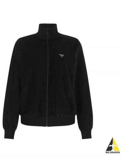 Triangle Logo High Neck Zip Up Jacket Black - PRADA - BALAAN 2