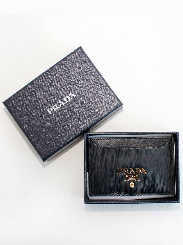 Vitello Gold Logo Card Wallet Black - PRADA - BALAAN 2