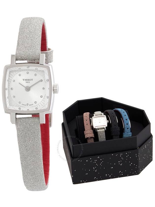 Tissot Lovely Square Festive Kit Quartz Diamond Silver Dial Ladies Watch T0581091703602 - TISSOT - BALAAN 1