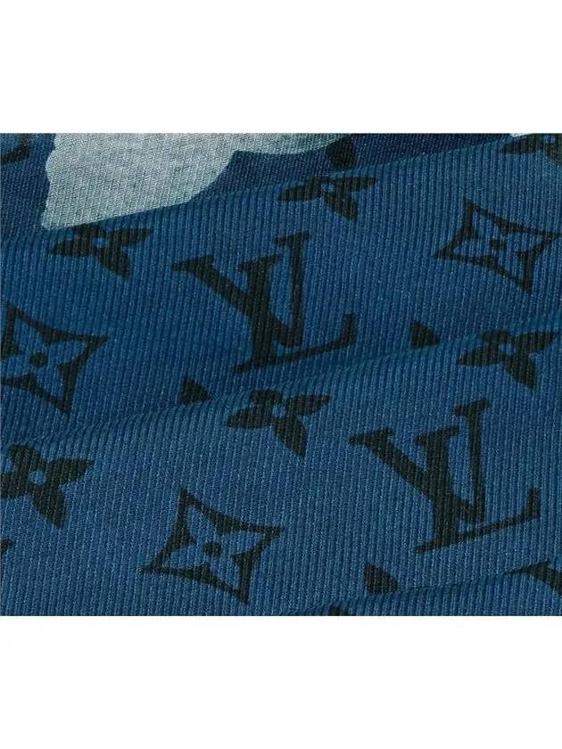 Men's Monogram Flower Stole Blue - LOUIS VUITTON - BALAAN 4