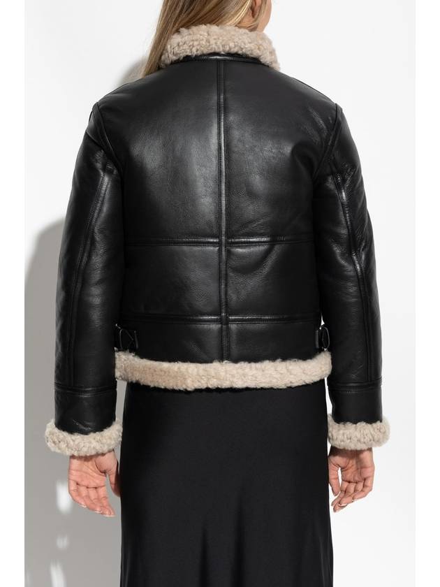 Shearling leather jacket black - ALLSAINTS - BALAAN 5