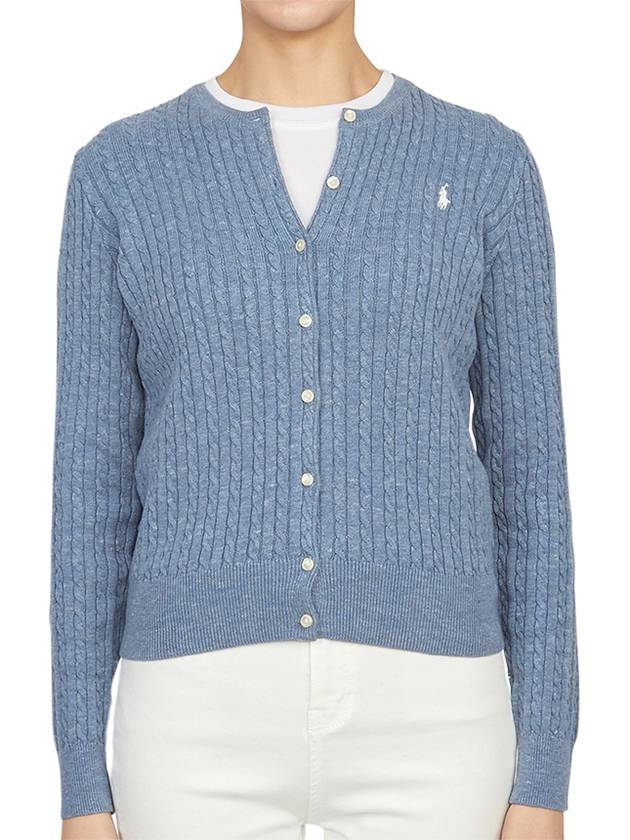 Kids Cable 313543047044 BLUE HTR Cardigan Adults can wear - POLO RALPH LAUREN - BALAAN 2