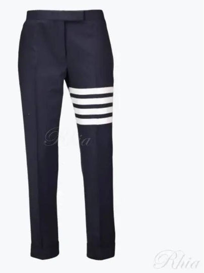 Men's Plain Weave 4 Bar Low Rise Skinny Straight Pants Navy - THOM BROWNE - BALAAN 2