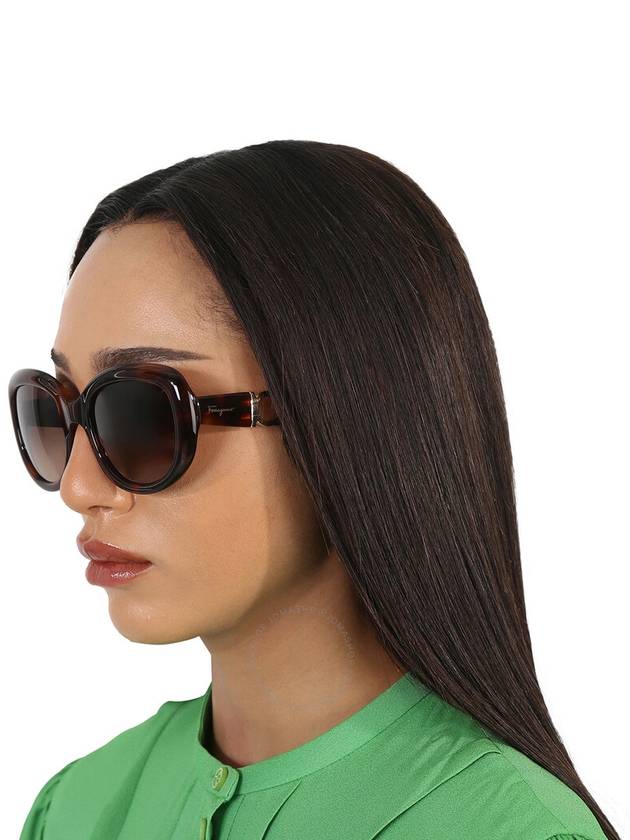 Acetate Round Sunglasses Brown - SALVATORE FERRAGAMO - BALAAN 3