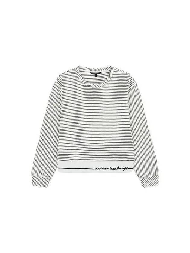 Women s Embossed Stripe Pattern Sweatshirt White 271269 - ARMANI EXCHANGE - BALAAN 1