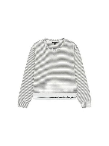 Women s Embossed Stripe Pattern Sweatshirt White 271269 - ARMANI EXCHANGE - BALAAN 1