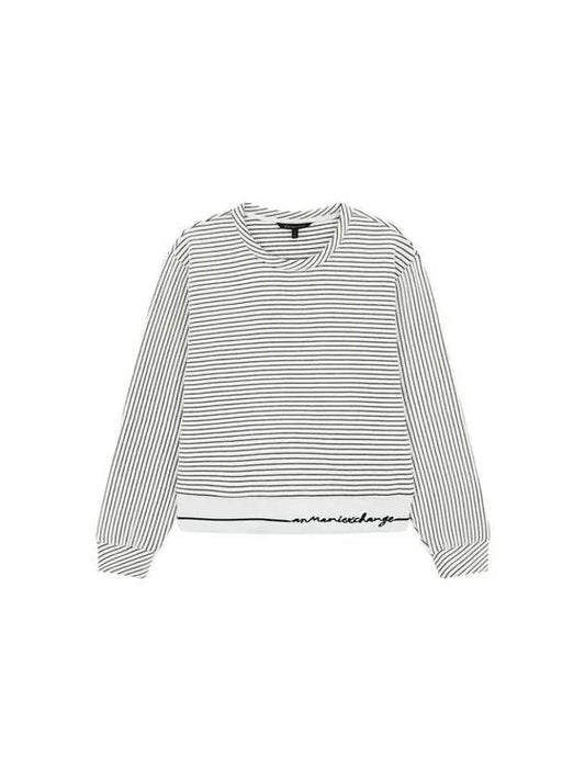 Women s Embossed Stripe Pattern Sweatshirt White 271269 - ARMANI EXCHANGE - BALAAN 1