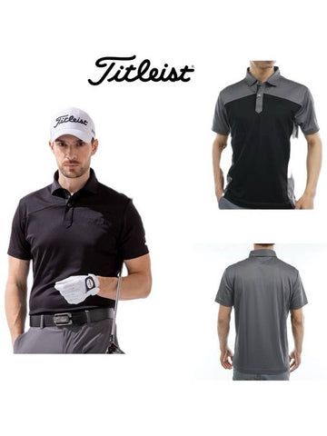 Men's Golf Wear Bicolor Stretch Short Sleeve Polo Shirt TKPMS101J - TITLEIST - BALAAN 1