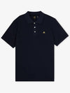 Men's Logo Patch Short Sleeve Polo Shirt Navy - MOOSE KNUCKLES - BALAAN 3