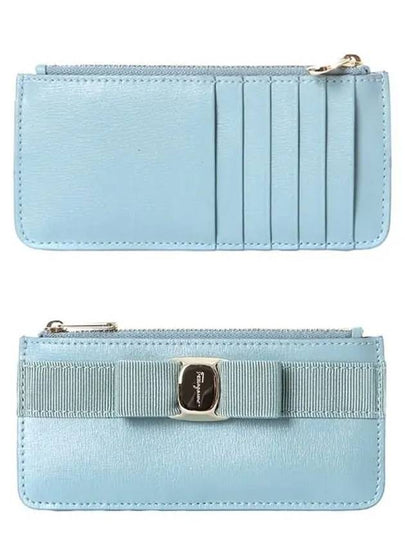 Vara Bow Card Holder Blue - SALVATORE FERRAGAMO - BALAAN 2