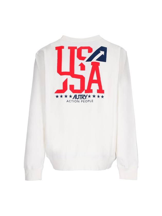 Iconic USA Logo Print Sweatshirt Ivory - AUTRY - BALAAN 3