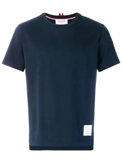 Men's Side Slit Relaxed Short Sleeve T-Shirt Navy - THOM BROWNE - BALAAN 2