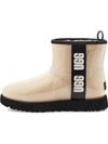 Women's Classic Clear Fleece Mini Winter Boots Natural Black - UGG - BALAAN.