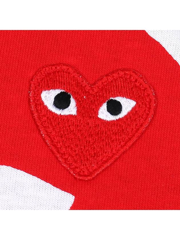 Men's Black Eye Red Double Heart Short Sleeve T-Shirt P1 T026 1 White - COMME DES GARCONS - BALAAN 6