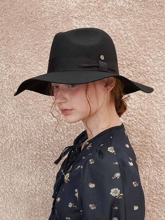 Flare Wool Felt Fedora Black - BROWN HAT - BALAAN 2